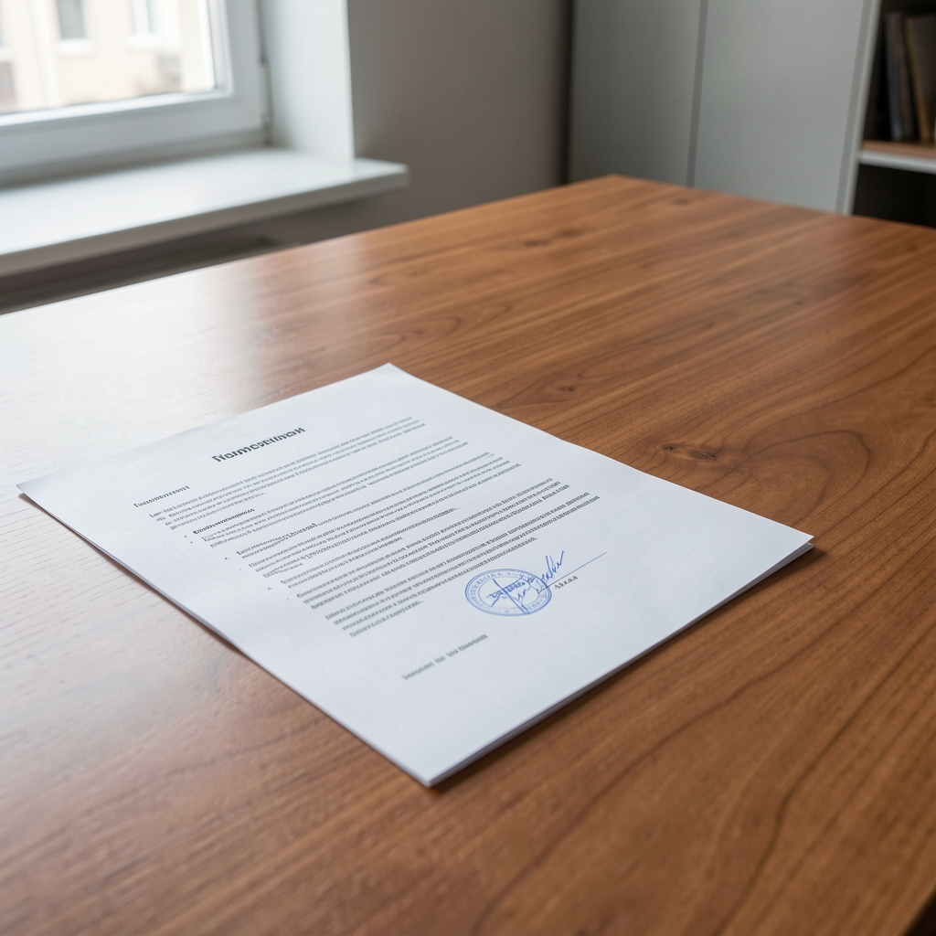 Editorial photograph of supplement ingredient sourcing documents laid flat on a wooden table in a Warsaw office, natural window light